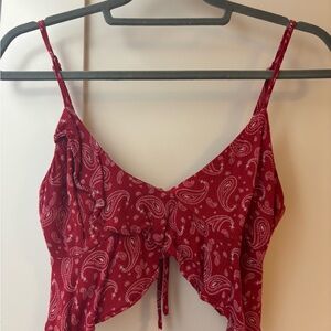 Paisley Red Spaghetti Strap Top